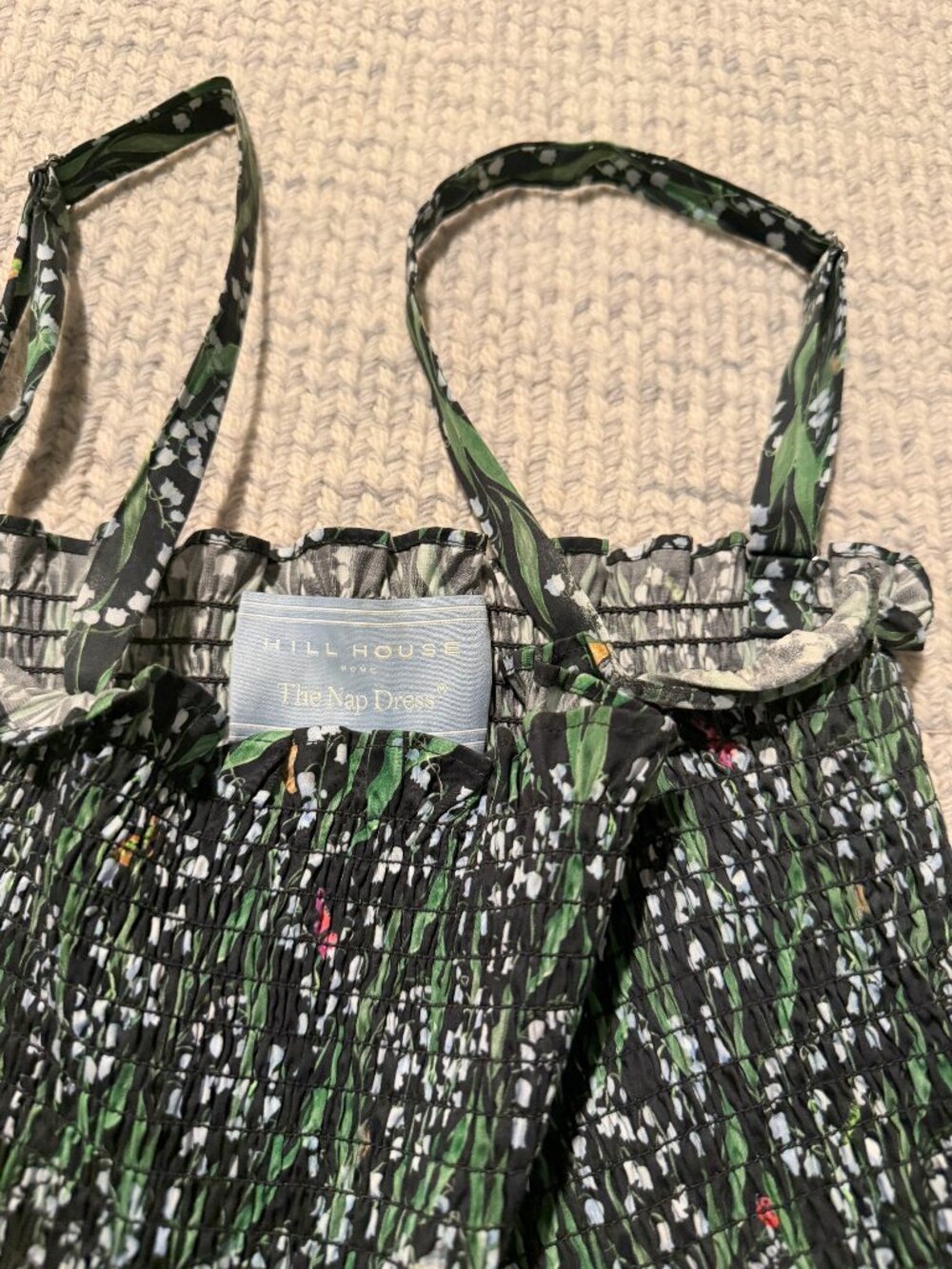 Hill House Home Mini Seraphina Nap Dress Lily of the Valley Black Multi Large - Picture 5 of 5